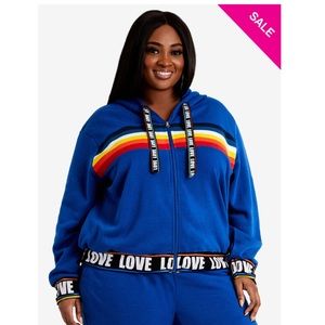 Ashley Stewart Rainbow Love Athleisure Hoodie- NWT